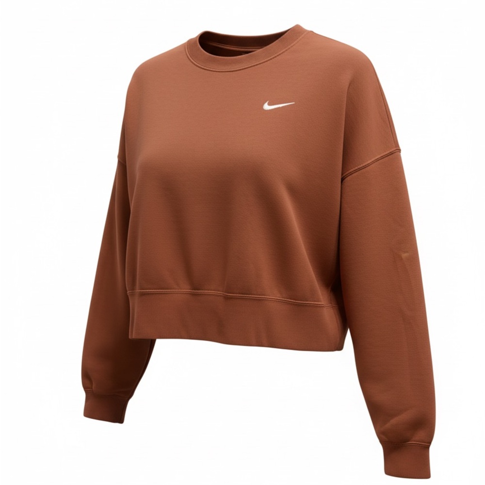 Nike Cropped Crewneck Sweatshirt Rust Brown Small